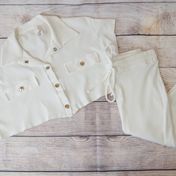 Tops - Ribbed Crop Top  and Bermuda Shorts Set